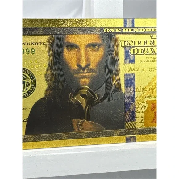 14 PCS Gold Foil $100 Lord of the Rings Collectible Dollar Bill Banknote Set COA